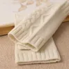 Luvas de cinco dedos tricotaram luvas naturais de caxemira para homens unissex sólidos sem dedos
