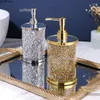 Set di accessori per il bagno Luce di lusso con diamante rotto Gel doccia Bottiglia vuota Bagno Push-tipo Disinfettante per le mani di alta qualità Dispenser di sapone Ornamenti