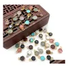 Arts And Crafts 8X12Mm Gold Edge Natural Crystal Hexagon Stone Charms Rose Quartz Turquoise Pendants Trendy For Jewelry Making Sport Dhhys