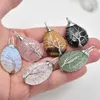 Artes y artesanías Encantos de piedra natural Árbol de cristal de la vida Colgantes Rosas Alambre de cuarzo Envuelto Joyería de moda Fabricación de deportes 2010 Gota D Dhgok