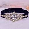 B￤lten Fashionn Slim Fit Party Luxury Design Elastic Belly Bridal midjeband Rhinestone Girdle Belt Stretch Midjeband