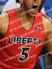 O basquete universit￡rio veste Nik1 NCAA College Liberty Flames Basketball Jersey 0 Myo Baxter-Bell 1 Caleb Homesley 2 Darius McGhee 3 Lovell Cabbil Jr 4 Tytist Dean