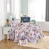 Set di biancheria da letto Principessa Volant in pizzo Ricamo floreale Gonna coreana Set Cotone Ropa De Cama Cuscino Sham Copripiumino Parure Illuminato