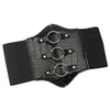 Belts Europe And America Fashion Extra Wide Stretch Black Girdle Punk Style Seal Zipper Decoration Belt Versatile Dress Coat Waist Bel