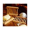 Porte-savon Plat en bois Accessoires de salle de bain Maison Organisateur de stockage Porte-savon Bain Douche Plaque Durable Portable Savons Plateau Titulaire Pab1 Ot1Vo