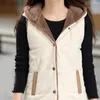 Gilets pour femmes Patchwork polaire femmes gilet couleur unie poche dame gilet résistant au froid manteau à boutonnage unique vêtements pour femmes