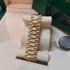 Luxury Fashion Mens Watch 41mm Daydate Ref 228238 Green Cading Top-qualité 18k Gold Innewless Steel Band Automatic Mécanique montre la bracelet 269p