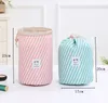 Stripes Cactus Flamingo Flower Barrel Barric Bag Bag Travel Cosmetic Make Up Comming Companting Elegant Drum Facs Makeup Organizer Storage