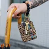 Porte-clés 8.5 10.5 24cm 85g porte-clés porte-carte d'identité pour les femmes avec bracelet en silicone perlé portefeuille / porte-clés bracelet J-3F