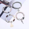 Bangle geassorteerde armband set prachtige multi-row elastiek voor unisex persoonlijkheid creatief kristal onyx kralen