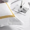 Bedding Sets Luxury El Style Egyptian Cotton Soft Breathable Embroidery Satin Set Duvet Cover Bed Linen Fitted Sheet Pillowcases