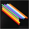 ПИНГИИ Straws STS 50PCS 19 см. Colorf Одноразовая пластиковая пластика Толстая свадьба на день рождения декор батон