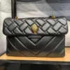 Kurt Geiger London Black Medium 26cm Cross Body Påsar äkta läderhandväskor Koppling Vintage Chains Messenger Bag Läder Tote Han262R