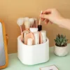 Förvaringslådor Roterabel Makeup Brush Box Desktop Lipstick Cosmetic Dustät rack med omslag Badrum Organisera tillbehör