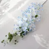 Dekorativa blommor 110 cm l￥ng gren Artificiell k￶rsb￤rsblomfj￤derpersikdekoration Silk Hortensia Fake Berry Wedding Home Decor