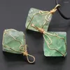 Pendant Necklaces Good Quality Natural Fluorite Stone Irregular Wire Wrapped Pendants For Jewelry Accessories Making Wholesale 6pcs