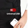 Gilets pour hommes USB charge gilet chauffant hommes hiver réchauffement veste thermique électrique intelligent auto-chauffant femmes col en V lavable unisexe