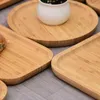 Plates Japanese Simple Wooden Tray Pizza Bamboo Tea Square Solid Wood Head Water Cup Fruit Plate Storage Trinket Dish