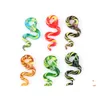 Naszyjniki wiszące hurtowe 6pcs ręcznie robione murano lampwork szklany mieszanka kolorowy wąż pasek biżuteria prezent upuszczony wisiewaniami Dhkz9