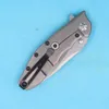 M1227 0562CF Flipper Folding knife D2 Drop Point Satin Blade Carbon Fiber with TC4 Titanium Alloy Handle Ball Bearing Washer Fast Open EDC pocket Folder Knives