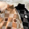 Maglioni da uomo Scozzese coreano Dolcevita da uomo Oversize Autunno Inverno Pullover lavorato a maglia caldo Unisex Streetwear Uomo Maglione casual Top