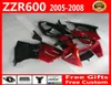 Fairings Set 7 g￥vor till Kawasaki ZZR600 2005 2006 2007 2008 ZZR600 05 06 07 08 ZX600J Red Black Full Fairing Body Kits DA129877871