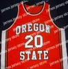 Jerseys de basquete barato retro #20 Gary Payton Oregon Estado dos castores Jersey Men's Black Orange costurado em qualquer tamanho 2xs-3xl 4xl 5xl N￺mero do nome