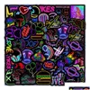 Finger Toys Cartoon Neon Light Graffiti Stickers Car Guitar Motorcycle Lage Suitcase Diy Classic Toy Decal Sticker For Kid Dhs Drop Dhano