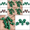 Konst och hantverk 20mm Mini Malachite Stone Mushroom Plant Staty Stones Ornament Carving Home Decoration Crystal Polishing Gem Sports DHQLG