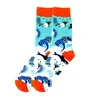 Chaussettes pour hommes 2022 Automne Hiver Hommes Drôle Fruits Fruits De Mer Modèle Heureux Avocat Citron Pizza Harajuku Calcetines274y