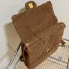 CC Merk Rugzak Stijl Dames Flap Designer Rugzak Stijl Kaki Suède Gouden Hardware Dubbele Ketting Crossbody Schouder Vintage Handtassen Luxe Draagbaar Sacoche Co