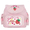 School Bags 2022 Japanese Cartoon Children Backpack Pink Girl Embroidery Strawberry Children's Schoolbag Student Girls Birthday Gift