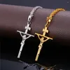 Pendant Necklaces Collare INRI Cross Pendent Men Jewelry Gold Silver Black Color Religious Christian Crucifix Necklace Women P579287o
