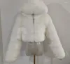 Kadın Kürk S-8XL Moda Kapşonlu Sahte Katlar Kadın Kış Sıcak Furry Kaliteli Palto Zarif Peluş Mahsul Ceketler Femme