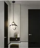 Nowy projekt nowoczesny wisiorek Minimalistyczna czarna biała rama lampa wisząca LED do salonu sypialnia Dekoracja Dekoracja żyrandol LRG019