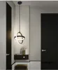 Nuevo diseño moderno colgante luz minimalista negro blanco marco LED lámpara colgante para sala de estar dormitorio comedor decoración araña LRG019