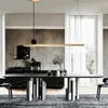 Pendelleuchten Postmoderner Kronleuchter Geometrische lange Kronleuchter Kupfer Modernes minimalistisches Licht Luxus Wohnzimmer Küchenlampe Lamparas