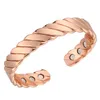 Bangle Pure Copper Men Energy Magnetyczne Regulowane Femme Vintage szerokie bransoletki dla kobiet 15000 Gauss