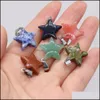 Arts And Crafts Natural Crystal Five Point Star Shape Stone Charms Handmade Pendants For Necklace Earrings Jewelry Making Sports2010 Dhggn