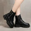 Сапоги Pofulove Black Winter Shoe Ankel Goth Platform Snow Booties Женщина теплые ботас падают плоские Zapatos 221213