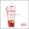 Other Kitchen Dining Bar Kitchen Rechargeable Wireless Electric Fruit Juicer Bottle Portable Juice Food Blender Cup Mixer Lemon C Ot5Sv