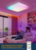 LED -fyrkantiga taklampor RBGCW 24W infälld takljus med fjärrkontroll Dimbar för sovrumets barnrum festkorridor