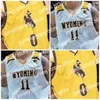 Koszykówka uniwersytecka nosza Nik1 NCAA College Wyoming Cowboys Basketball Jersey 14 Austin Mueller 22 Kenny Foster 23 Kwane Marble II Customed Sched