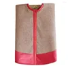 Kerstdecoraties "Merry Christmas" letters borduurwerk jute zien eruit als boomrok extra grote 36 "/50" diameter rood