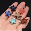 Konst och hantverk Natural Crystal Five Point Star Shape Stone Charms Handgjorda hängsmycken för halsbandörhängen smycken gör sport2010 dhggn