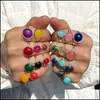 Sanat ve El Sanatları Moda Doğal Taş Yüzüğü El yapımı bohem takı hediye Kristal Kadınlar için Doğum Günü Partisi Yüzükler Ayarlanabilir Sporlar20 DH4AX