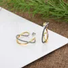 Классические простые серьги-кольца женские золотые с геометрическим узором подходят на любой случай, металлические универсальные ювелирные изделия
