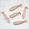 Pendentif Colliers Rose Cristal Goutte D'eau Forme Pendentifs Rose Quartz Agates Charme Pour Collier De Boucle D'oreille