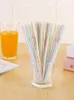 Drinking Straws 500 Pcs Disposable Flexible Pregnant Women's Pearl Milk Tea Bean Drink Color Thin Straw For Postpartum Children