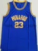 Ed NCAA Heren Vintage Basketbal Jerseys College 23 Barack Obama Punahou High School Jersey Blauw Wit Shirts S-2XL